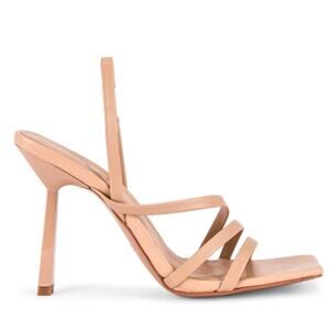 Alias‎ Mae Strappy Heels Natural Leather Size 39 Slingback Square Toe AMAE-WZ233